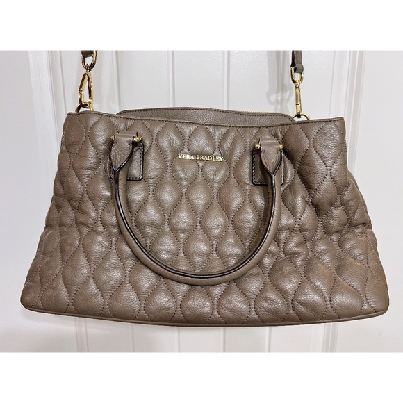 Vera Bradley Quilted Leather Satchel - Picture 1 of 5